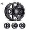 RAM 2500 (17×8.50) 4 x SATIN BLACK REBOUND HD 8×6.5 +13 OFFSET