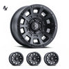 SILVERADO/SUBURBAN/SIERRA 1500 (17×8.50) 4x THRUST SATIN BLACK 6×5.5″ (0 OFFSET)