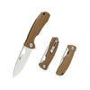 Honey Badger Flipper D2 Medium No Choil - Tan