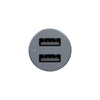 Powerology Dual USB-A Port Mini Car Charger for Two Devices Simultaneously, Quick Charging