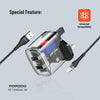 Porodo Dual Output Transparent Charger With 2.4A Auto ID Technology With USB-A To Lightning Cable 1.2m UK
