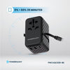 Powerology GaN 20W PD Universal Adapter Retractable Type-C Cable