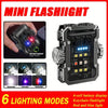 Dual Light Source Mini Work Light, Red And Blue Keychain Light, Pocket Flashlight, Rechargeable Super Bright LED 6 Modes Outdoor Hiking Flashlamp (Same Dat Delivery)